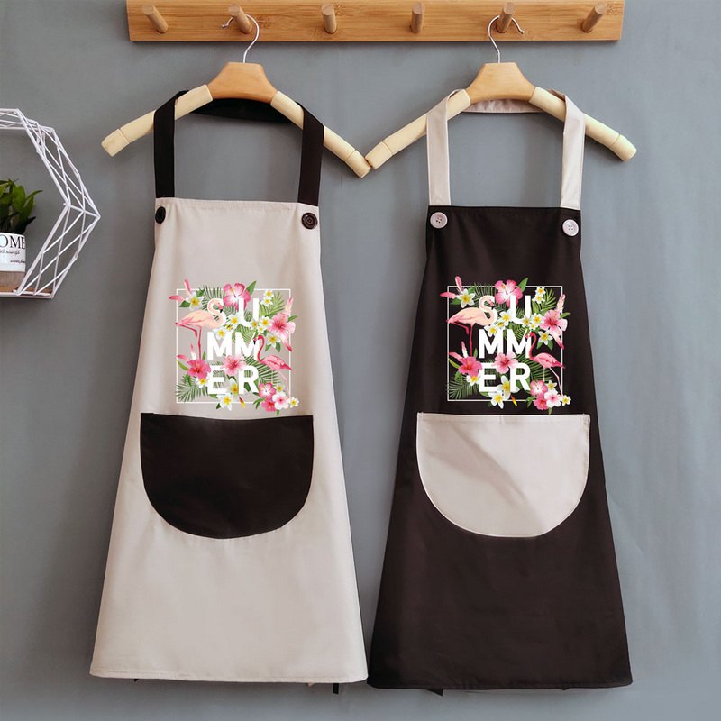 Summer men and women logo studio apron Korean version fashion personality adult dinner overalls sleeveless bib