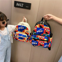 Children's Backpack Tide Boys Light and Cute Kindergarten Schoolbag Outdoor Travel Pupil Female Canvas Backpack