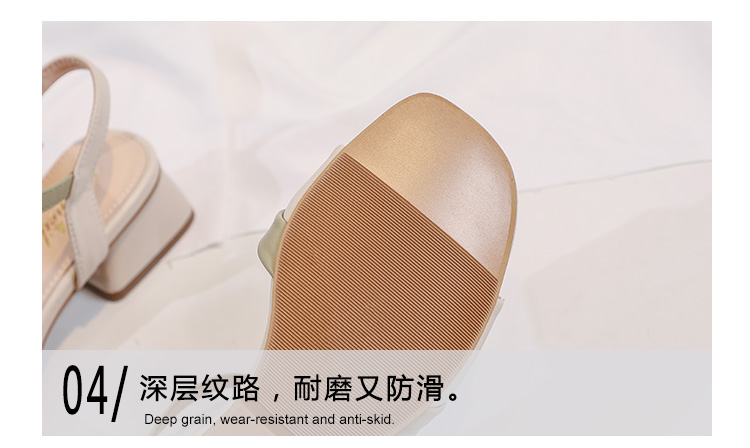 C9663 2760K GIÀY CAO GÓT NỮ RSKREGS GÓT VUÔNG MÙA HÈ GIÀY DÉP NỮ DA BÒ G06 SẢN PHẨM MỚI