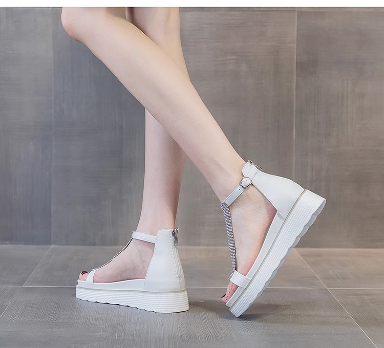 C9798 3310K GIÀY CAO GÓT NỮ RSKREGS GẮN ĐÁ MÙA HÈ ĐẾ XUỒNG MIỆNG CÁ GIÀY DÉP NỮ DA BÒ G06 SẢN PHẨM MỚI