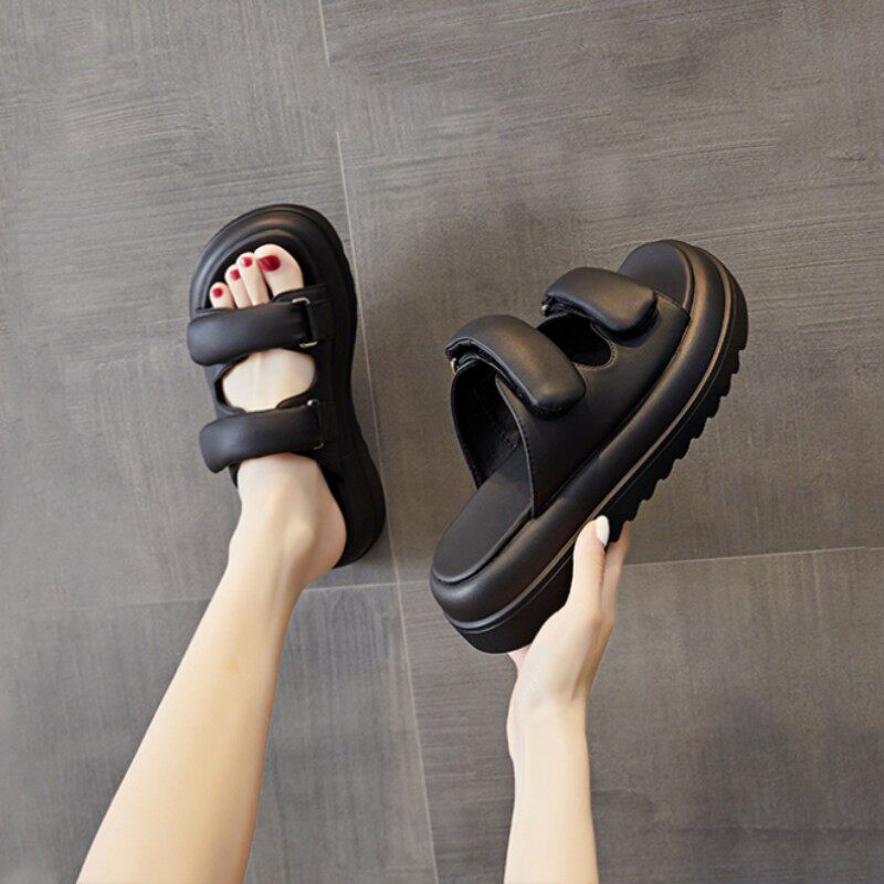 厚底凉拖鞋女夏季外穿2023新款松糕凉鞋时尚网红休闲软底外出拖鞋