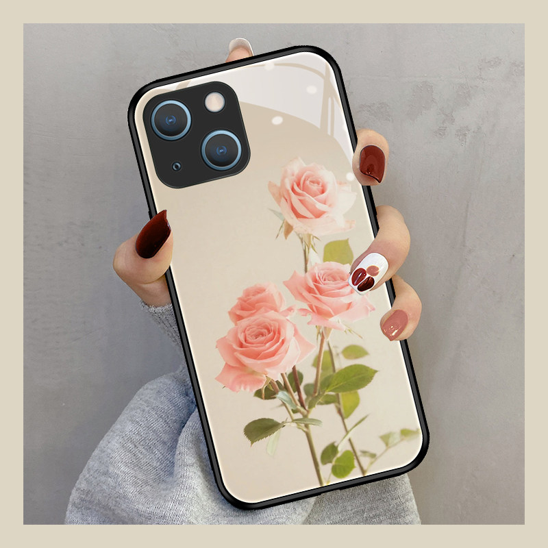 Lotus Color Rose Apply iPhone13 Phone Protection Shell New Apple 13promax Lens Full Package 12Pro Advanced Sensation Ins Wind 11 Protective Sheath X Mesh Red Female 8plu