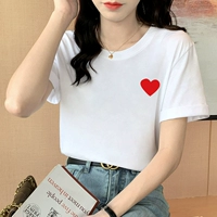 Красная любовь (маленькая)-белый теннисный стиль