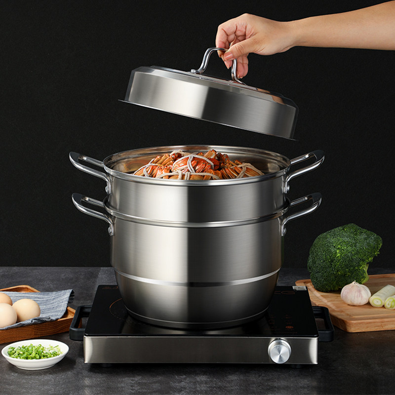 Cooking great imperial steamer 304 stainless steel thickened rebase domestic three-layer steam boiler steamed buns oven gas stove application