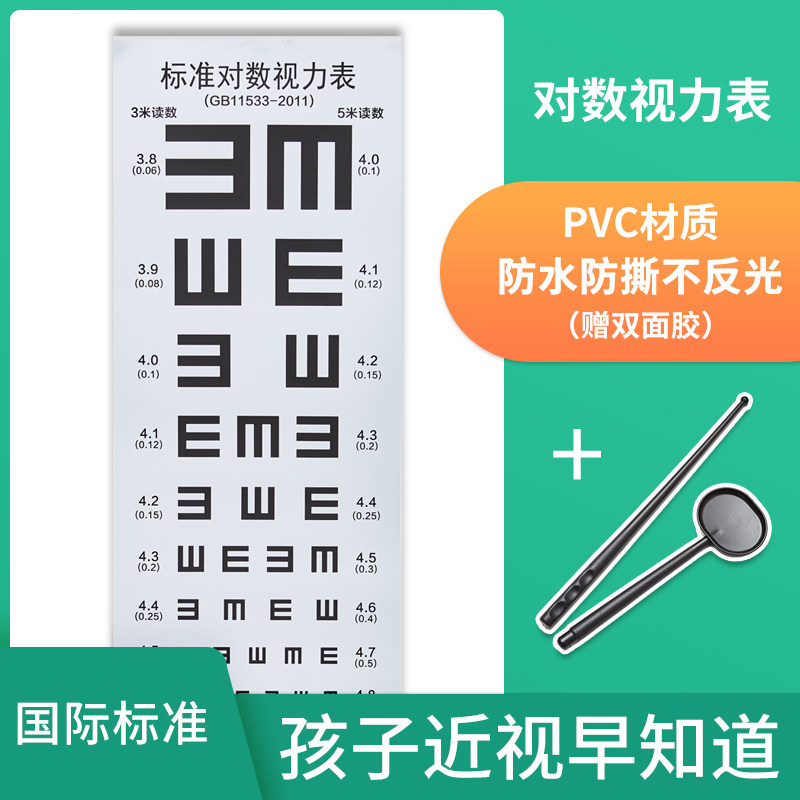 Logarithmic Vision Chart Flip Chart International Standard Household Children's Cartoon Toddler E-Figure Measurement Eye Myopia Test Form