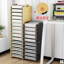 Student dormitory layered wooden table A4 multi-layer folder storage box desktop file shelf office file bag classification students can be superimposed books simple bookshelf a4