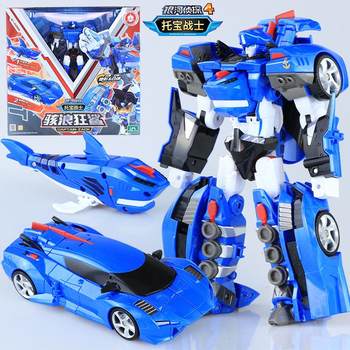 Body Sea Thunder Crazy Shark Toba Warrior Galaxy Detective 4-in-1 Transformation Robot Toy Toba Toy Boy Class
