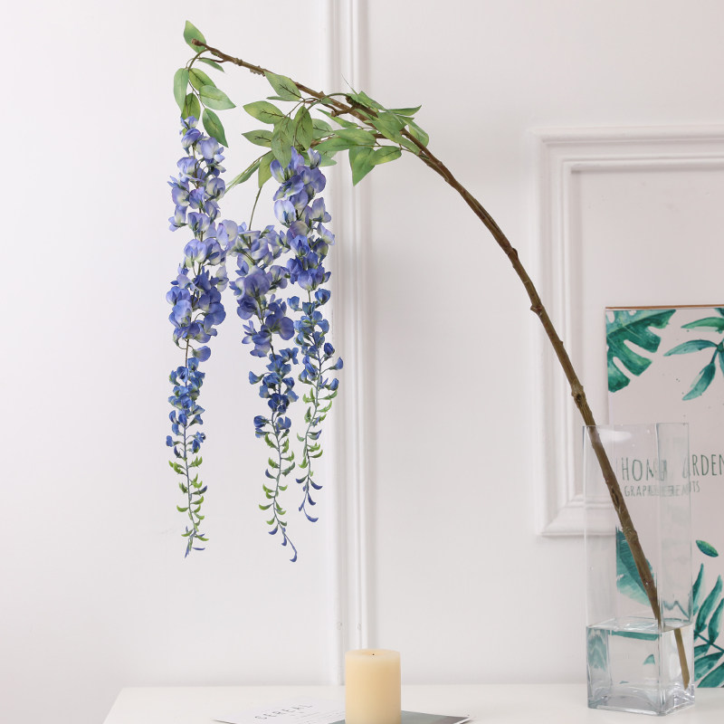 Taihuan Emulation Giant Purple Vines Flowers Long Branches Plastic Fake Flowers Interior Living-room Living-room Hanging Pendulum Pieces Wedding House Decorations