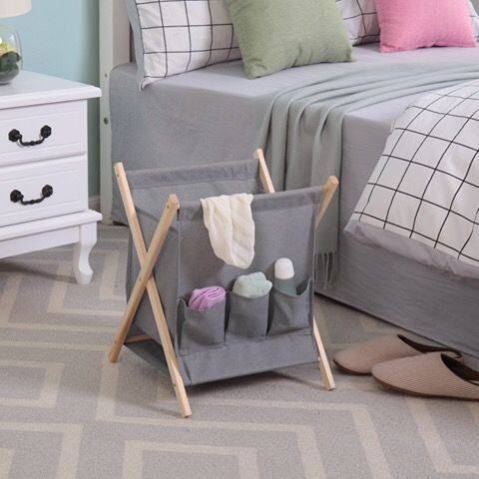 A modern guest room girl's heart cloakroom for sleeping at night and putting clothes on the bed.