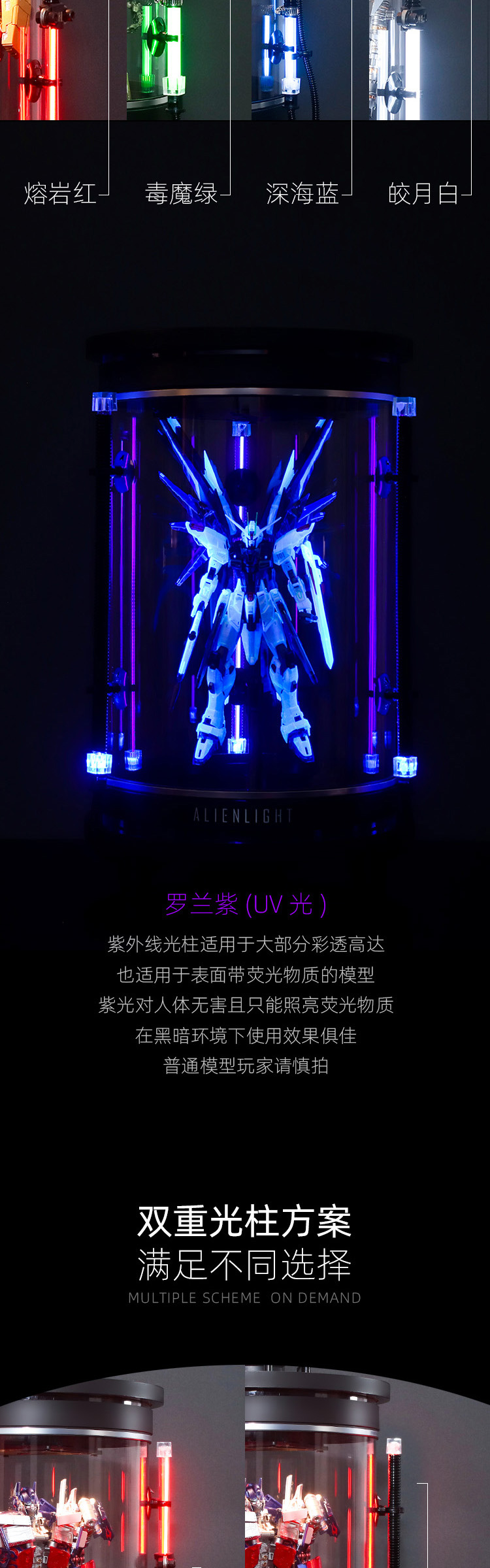 Mô hình hộp hiển thị hình dạng ánh sáng ma thuật Alienlight acrylic hiển thị làm bằng tay lên đến điều khiển âm thanh ánh sáng tùy chỉnh - Gundam / Mech Model / Robot / Transformers mô hình robo trái cây