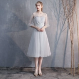 Длинное весеннее платье подружки невесты, для подружки невесты, средней длины