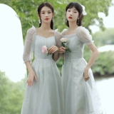 Весеннее длинное простое и элегантное платье подружки невесты, по фигуре, средней длины