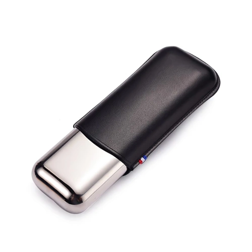 Французский Dupeng S.T.Dupont подлинный портативный двухстроительный металлическая сигаретная коробка кожа