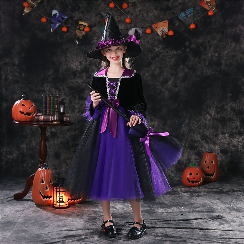 Halloween Kidsren's Costumes Witch Costumes Girls Witch Skirt Cosplay Horror Dress up Vampire Costumes