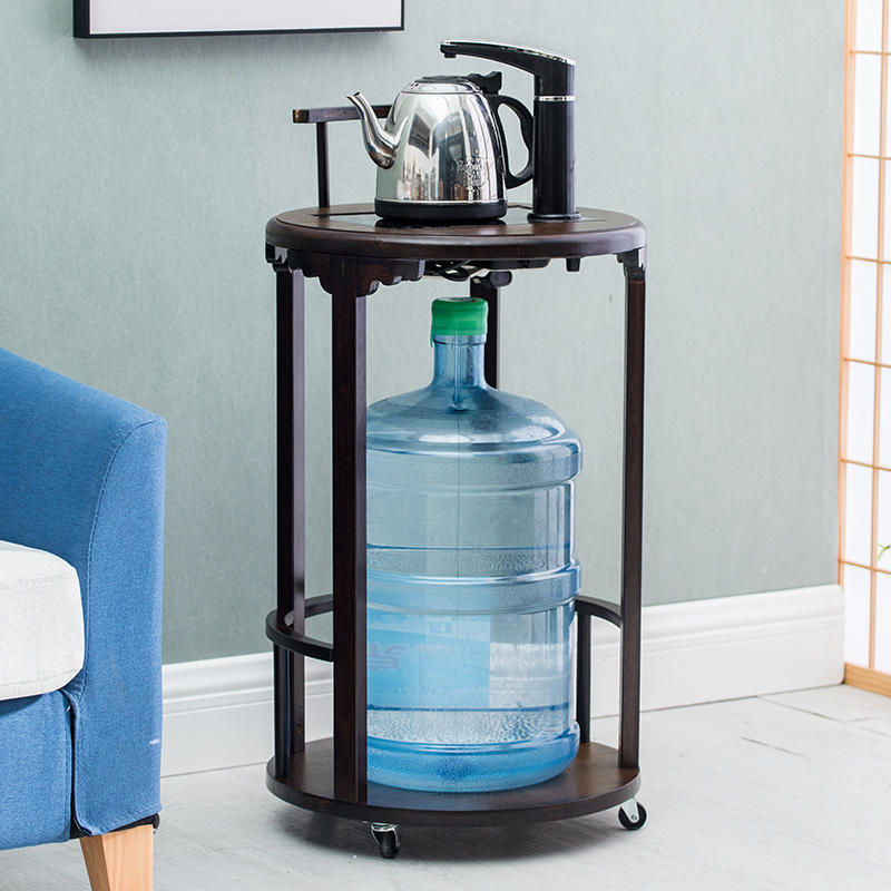 Mobile Tea Cabinet Tea Table Home Small Tea Table Side Cabinet Solid Wood Tea Tea Car Tea Tea Tea Kettle Integrated Cooking Tea Shelf