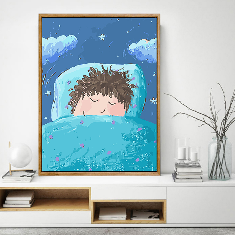 diy digital oil painting decompression by hand painting cartoon children figure abstract decorative oil color painting hand painted digital painting