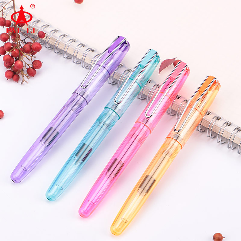 Parley official 010 colorful boy girl student with ink sack Zhengpose pen universal 3 4 large number of ink sacks dark tip class prize pen
