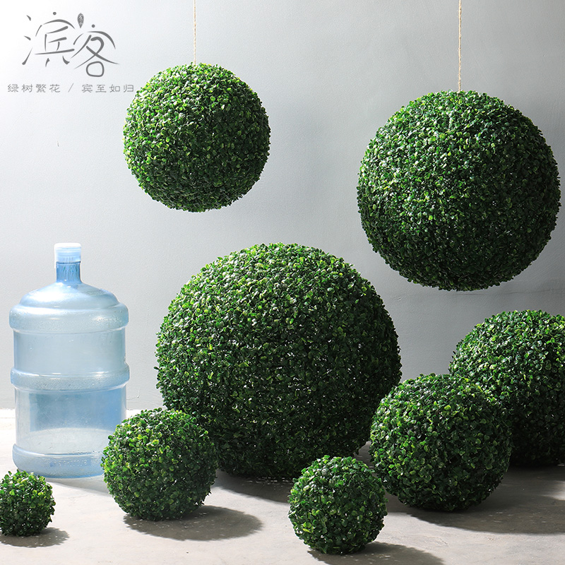 Simulation Grass Ball Plant Grass Ball Mall Supermarket Hotel Overhang Ceiling Decoration Flower Plastic Green Plant Milan Yugali grass ball