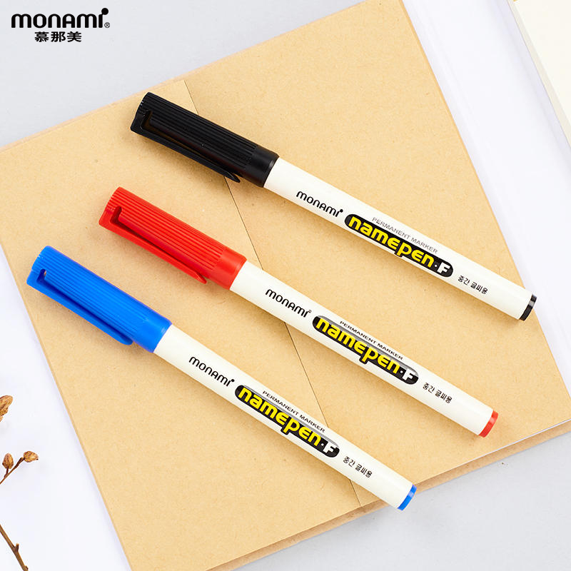 Monami Flagship Store Korea imported monami oily logistics office signature marker pen decorative marking scribing painting pen 5 colors optional and 6 colors 12 colors set NamePen-F