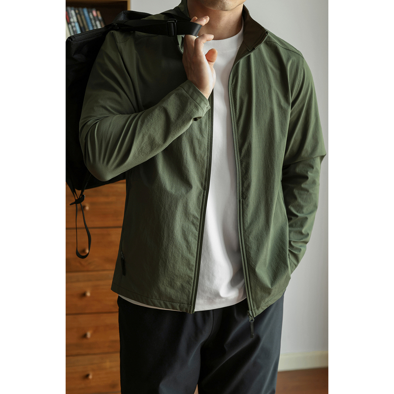 [Imported from Toray] Lightweight Woven Four-Way Stretch Jacket Men's Casual Work Clothing Waterproof and Wear-Resistant Stand-Up Collar Top