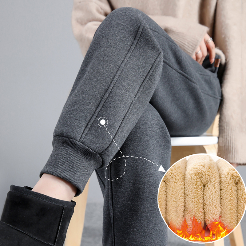 Women's Lamb Wool Sweatpants for Autumn and Winter, Fleece-Lined and Thickened, Suitable for Outdoor Wear, Extra Thick Cotton Pants for Winter in Northeast China, Casual Sweatpants Women's Lamb Wool Sweatpants for Autumn and Winter, Fleece-Lined and Thickened, Suitable for Outdoor Wear, Extra Thick Cotton Pants for Winter in Northeast China, Casual Sweatpants