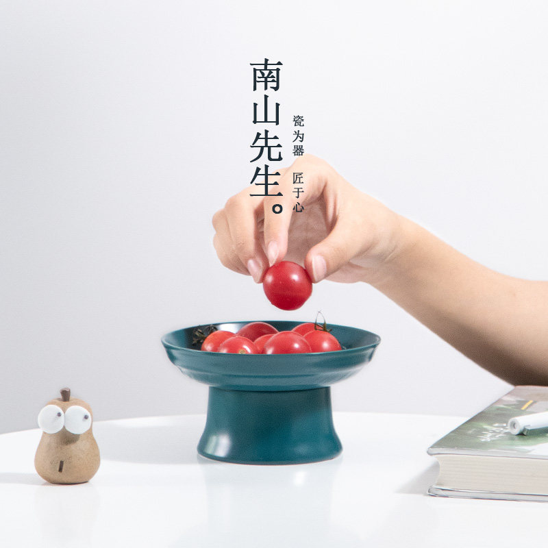 Mr. Nanshan Mr. Chosun Flowers Fruits Pan Creative Home Living Room Minima Snacks Dry Fruits Pan Water Fruit Tray Ceramic Pendulum