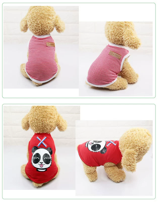 Puppy chó quần áo vest mùa xuân Teddy vật nuôi cung cấp chó con mèo nhỏ quần áo chó thoáng khí mùa hè mỏng - Quần áo & phụ kiện thú cưng