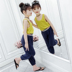Cô gái chống muỗi quần 2020 mới mùa hè đầm màu rắn lỏng quần âu Hàn Quốc phiên bản của bàn chân trẻ em để mặc chín điểm Harun quần. 