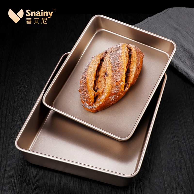 Stainless steel baking tray oven special tray rectangle not stained with baking dishes Home flat bottom care tray Steamed Pastry Dish