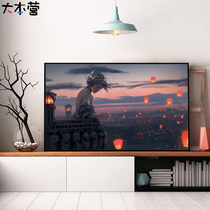  Ancient style comic characters Chinese style beautiful style diy digital oil painting hand filled color painting Oil painting