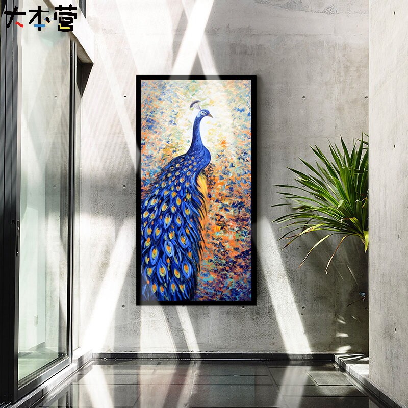 Base Camp Peacock Phoenix Bird Diy Digital Oil Color Painting Handmade Oil Painting Big Vertical Version Xuanguan Digital Oil Painting
