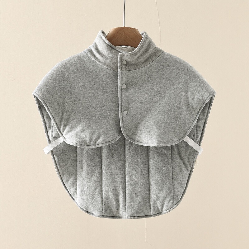 Solid Color High-Neck Shoulder and Neck Warmer Shawl, Gray Stand-Up Collar Cold-Proof Vest, Unisex Solid Color High-Neck Shoulder and Neck Warmer Shawl, Gray Stand-Up Collar Cold-Proof Vest, Unisex