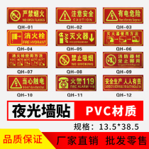 Luminous wall sticker fire extinguisher use method beware of electric shock no fireworks emergency escape window indicates fire fighting equipment