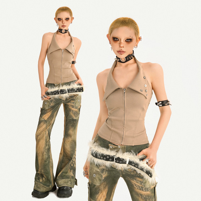 Cool Molly Lapel Halter Slimming Vest ແບບໃຫມ່