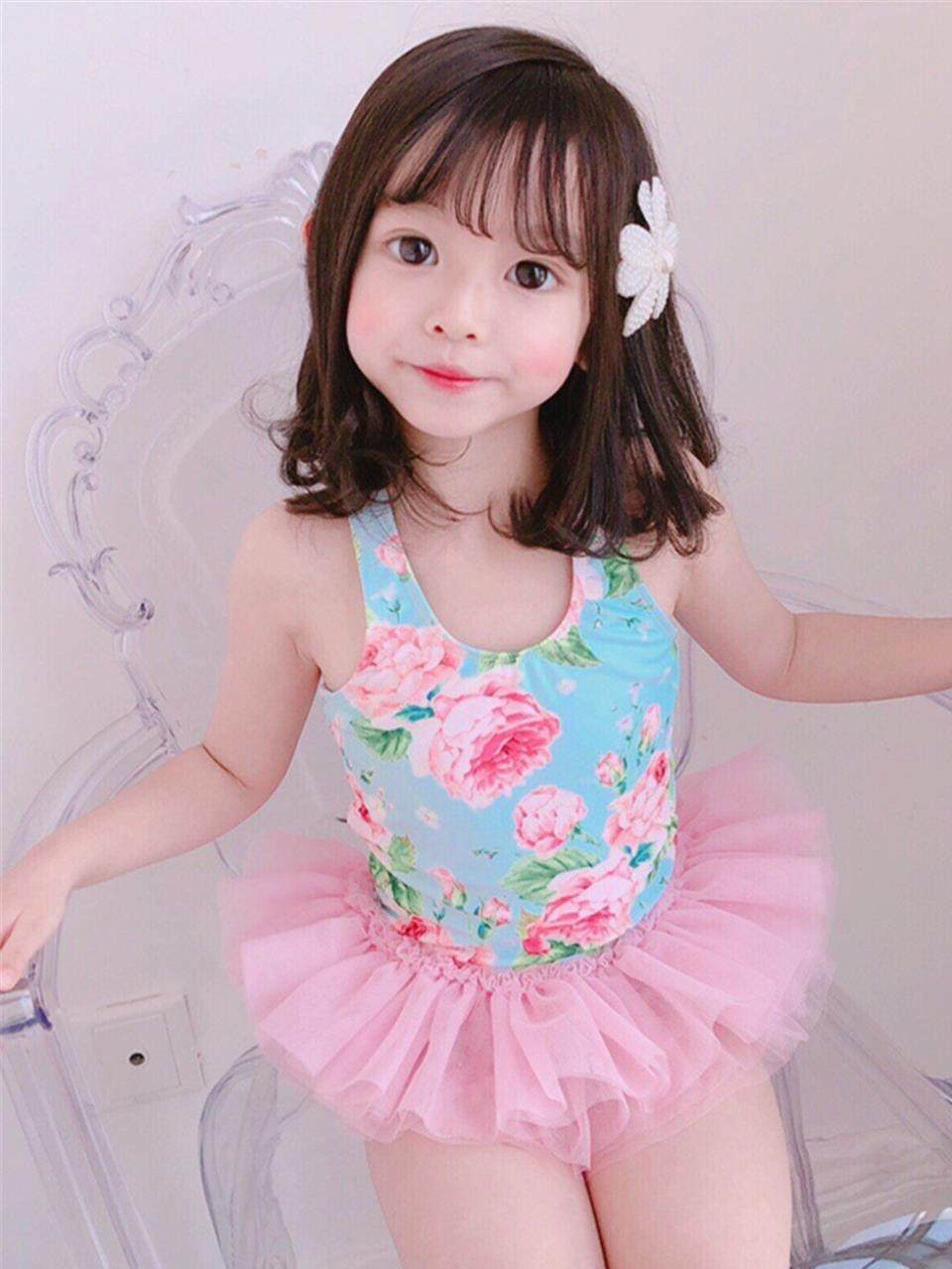 Girls' Swimsuit Children's Bikini Korea Cute Princess Skirt OnePiece