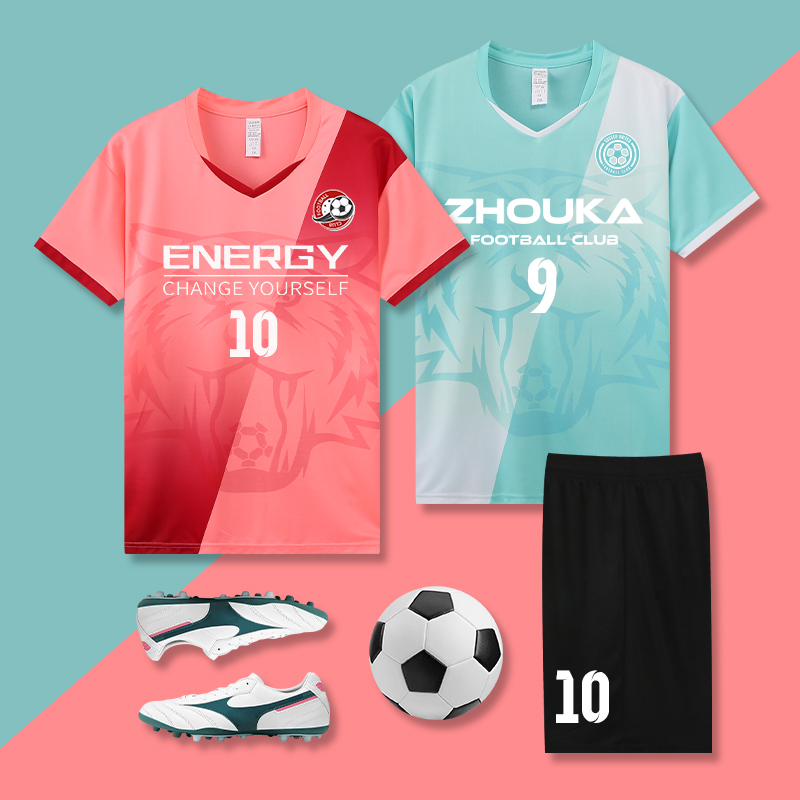 Football Suit Men's Short Sleeve Training Suit Competition Uniforms Customised Village Overfootball Jersey Speed Dry Women's Jersey Print Number-Taobao