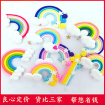Rainbow clouds star cake decoration fittings 3D candy soft pottery rubber baking DIY special dress mold