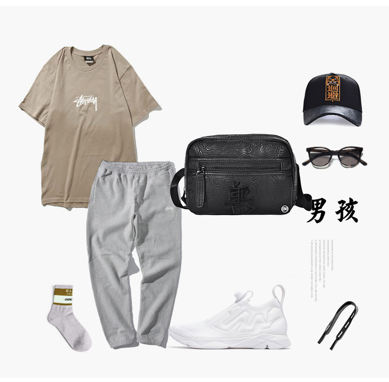 初 2019 new retro thủy triều thương hiệu thời trang cá tính tốt và xấu thường đeo chéo nhỏ túi nam và nữ túi đeo vai 42087 - Túi của con người vascara túi xách