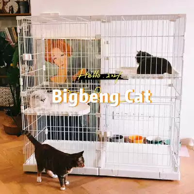 Cat cage Large free space Cat villa indoor household two-story three-story cat house Cat supplies
