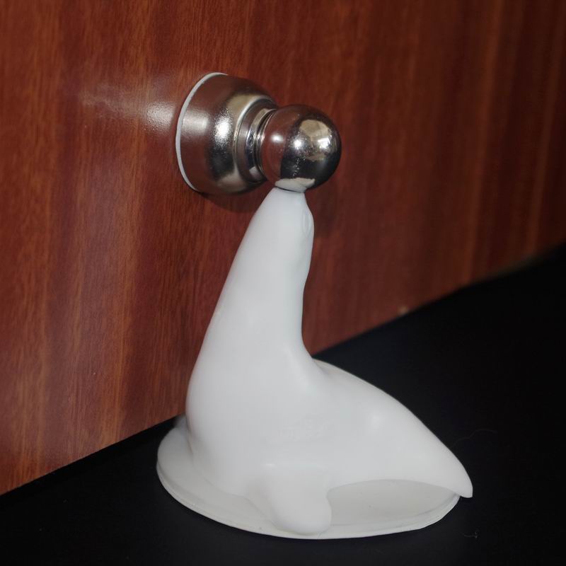 Punch-free wall-mounted dolphin silicone door suction strong magnetic mute ground suction bathroom bedroom door suction door touch door stopper children