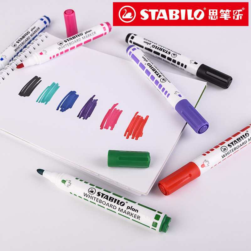 stabilo specie shop German contemplat 641 round head white board pen color teaching pen erasable office large capacity plus coarse ink core teacher with writing board pen office supplies
