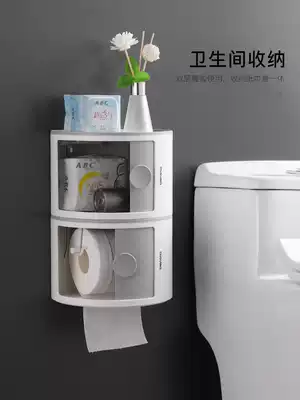 Powder room tissue box Toilet toilet paper shelf Toilet paper box Punch-free creative waterproof tissue holder toilet paper box