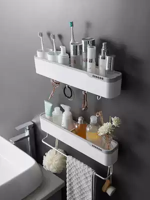 Bathroom shelf Toilet toilet sink Towel storage free perforated wall-mounted powder room shaking sound the same style