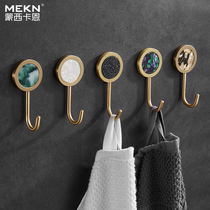 brass hook shells light and luxurious closing door rear cloak hook free to punch wall-mounted wall powerful viscose hook for home