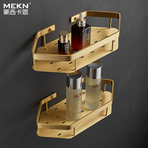 Full copper bathroom shelve Wall-mounted Wire Drawing Gold Hanging Basket Light Lavish Nordic Wind Tripod Toilet Corner containing frame