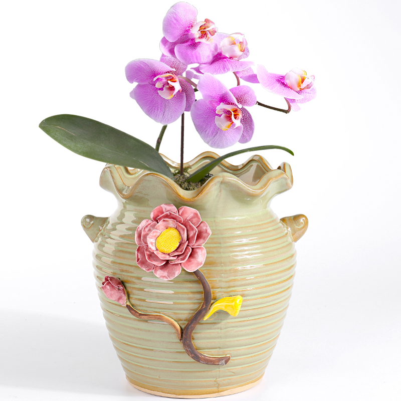 Large extra Large diameter running the high cliffs rose mint mage orchid flesh POTS ceramic old basin