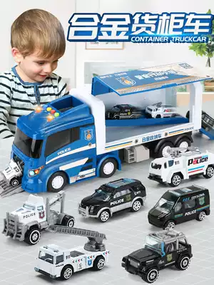 Large container truck fire truck toy vehicle engineering vehicle set excavator alloy car model child boy