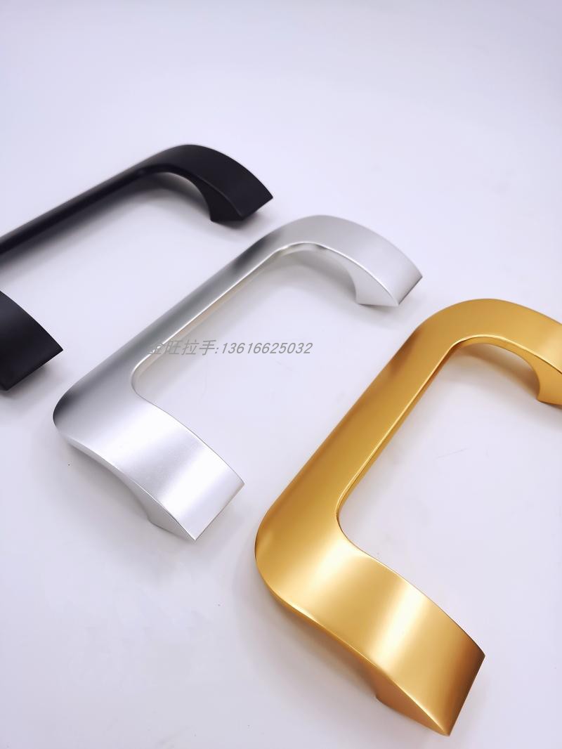 Aluminum alloy door wooden door handle Solid alumina glass door handle Office door box door champagne gold