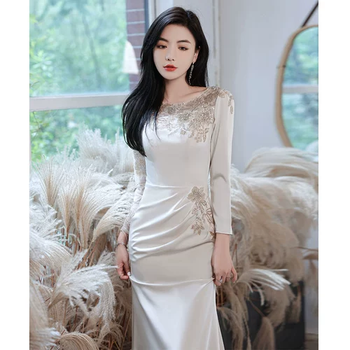 Элитное вечернее платье, демисезонная юбка, изысканный стиль, цвета шампанского