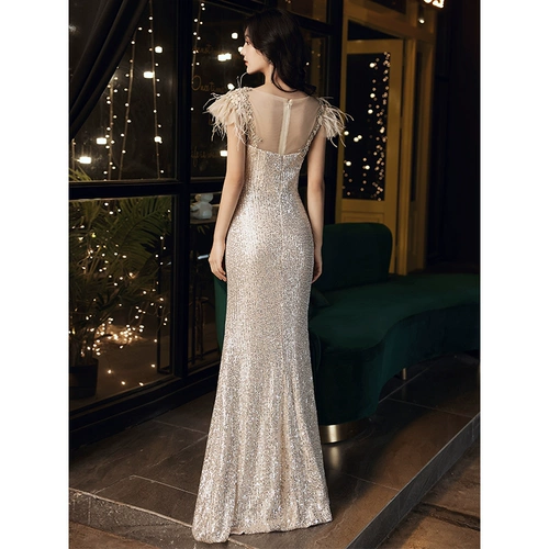 Элитное вечернее платье, коллекция 2021, рыбий хвост